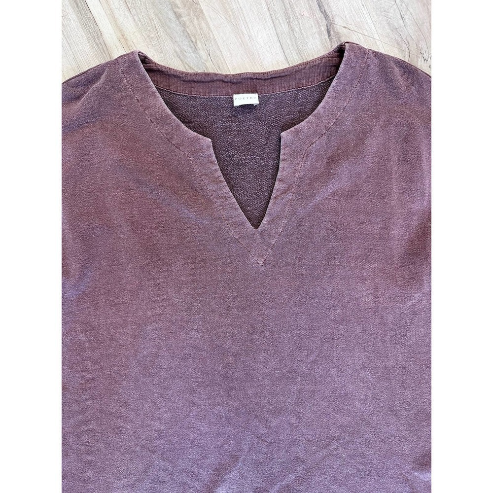 POETRY boxy v neck pull over sweater hemp cotton mix - Picture 2 of 8